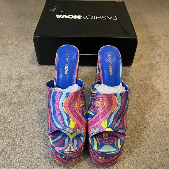 Groovy Mule Platform Heels ☮️ - Women's Size 9 - Picture 6 of 10